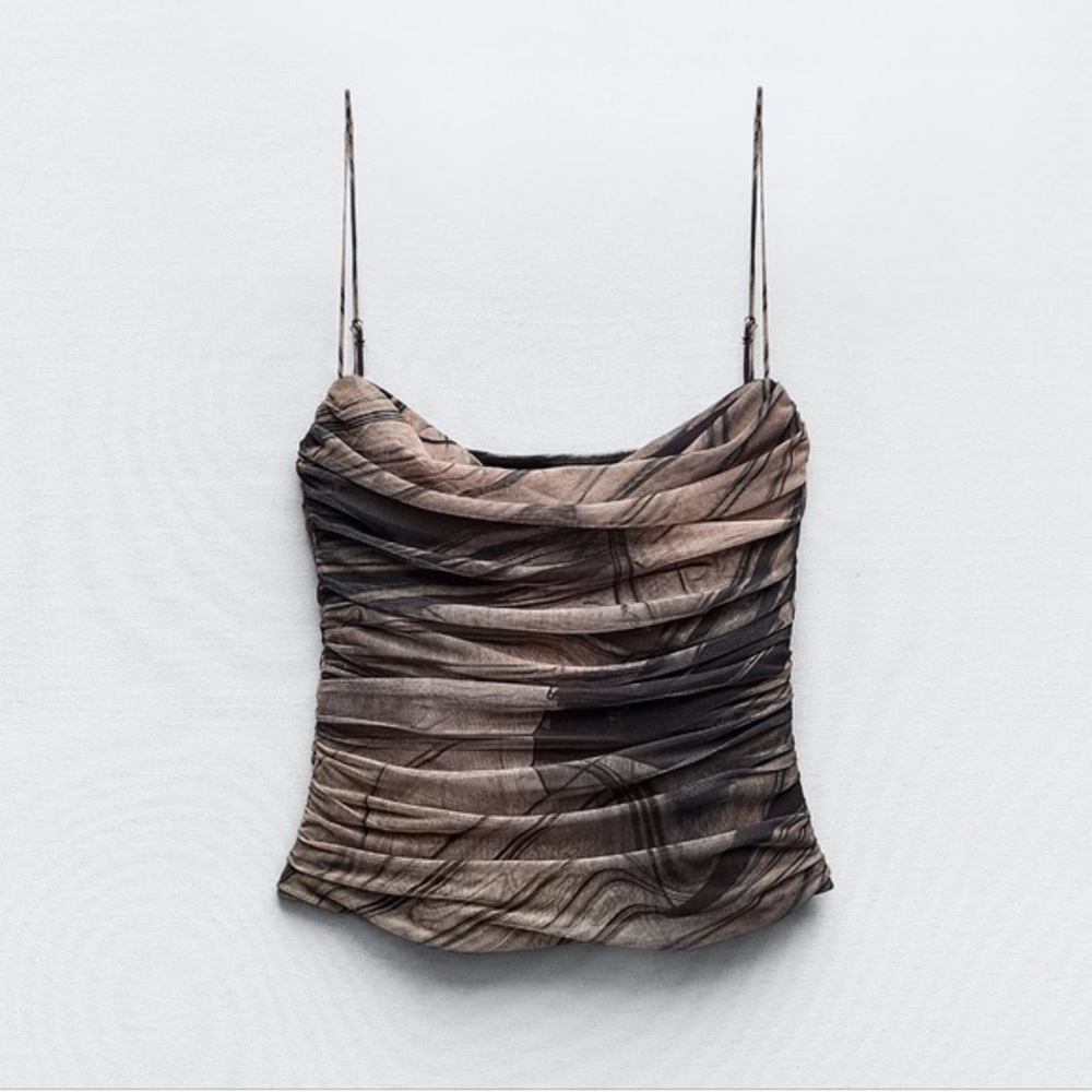 Zara Tulle Printed Top